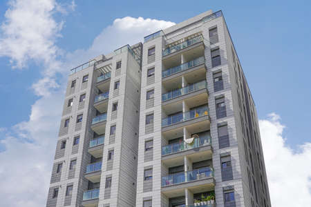 Modern residential area, new apartment building in the city. Residential Building in Israelの写真素材