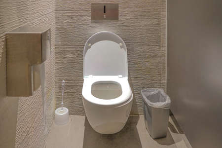 Toilet in the bathroom. Public toilet in the airport or restaurant, cafe, hotel