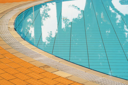 Empty indoors children swimming pool, public swimming pool in fitness club. Children swimming pool...