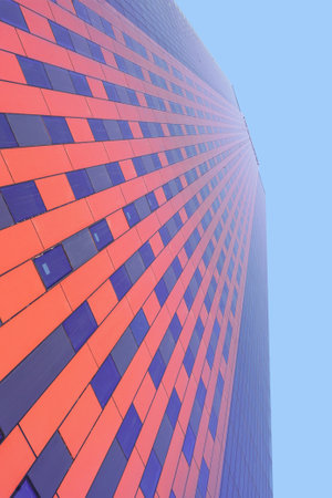 Modern residential area, new apartment building in the city. Windows office building for background. Residential Building in Israel. Realty concept and of new apartmentの写真素材