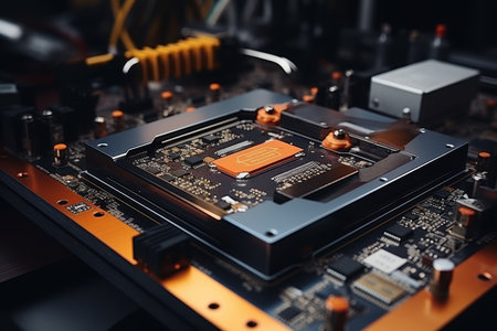 Circuit board with microcircuit and chip, automated assemblyの素材