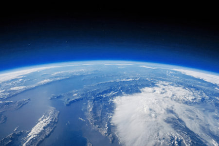 Space view of Earth universe. View of the earth's horizon from spaceの素材