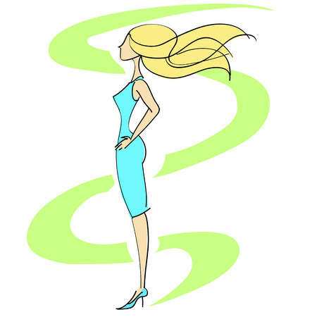 illustration of a slender womanのイラスト素材