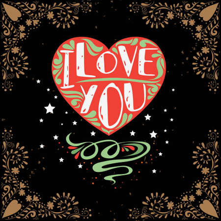 Valentines Day card. Greeting typography. Valentine's card.のイラスト素材