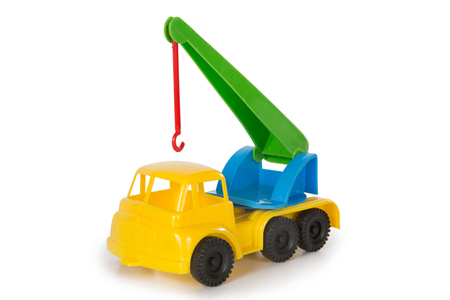 Multicolored plastic toys on a white backgroundの写真素材