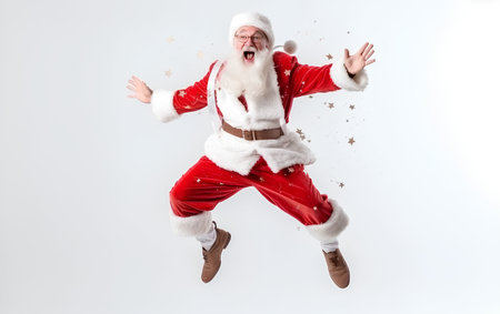 Cheerful happy dancing Santa Clausの素材