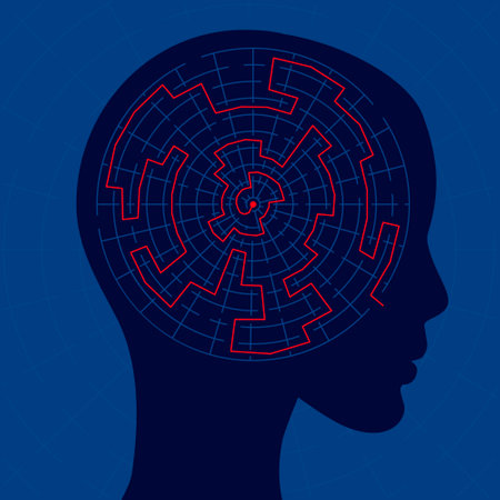 The concept of self-knowledge, the path to self. The road through the labyrinth of the mind to a conscious life. Personality psychology, mental health and mental health.のイラスト素材