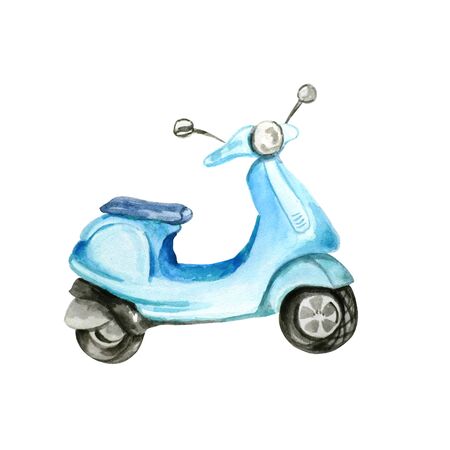 watercolor romantic blue scooter

の写真素材