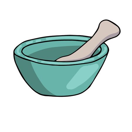 hand-drawn doodle illustration of a cup for mixing oil for spa and relaxationのイラスト素材