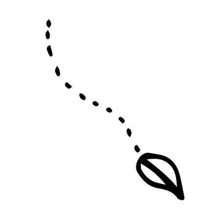 Doodle black and white hand-drawn leaf falling illustrationのイラスト素材