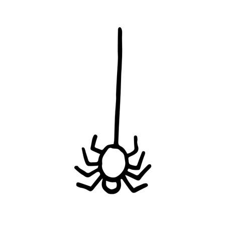 Hand-drawn doodle illustration Halloween spider black and white hand-drawnのイラスト素材