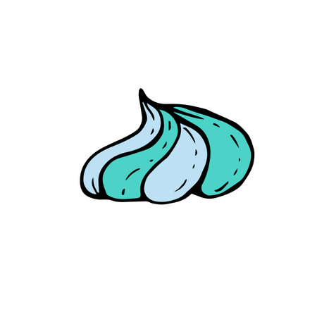vector sweets blue tender marshmallow hand drawn in the style of doodle coloredのイラスト素材