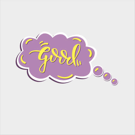 GOOD social network sticker flat design hand drawn. Sticker, pin, patch and badge vector illustration. Sticker for mobile messaging, chat, social media, online communication, networkingのイラスト素材
