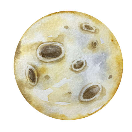 Large watercolor moon illustration. A symbol of a new beginning, dreams, romance, fantasy, magic....