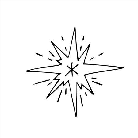 Set of winter doodles with lettering. Hand drawn vector collection of isolated elements, objects and icons.のイラスト素材