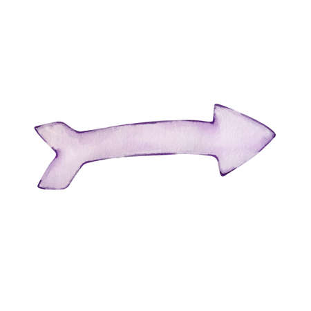 Watercolor illustration Valentine's day, purple arrow bannerの写真素材