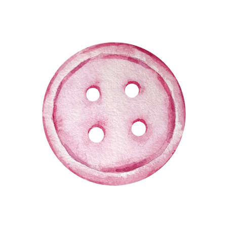 Hand drawn watercolor pink button