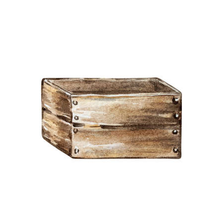 watercolor wooden brown box