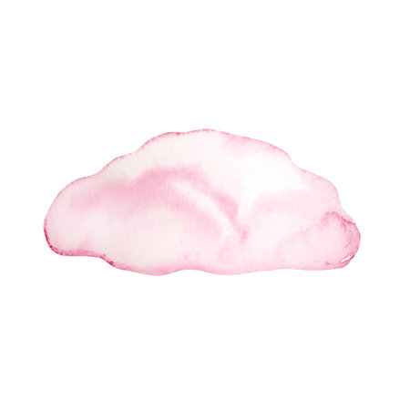 Watercolor gentle airy pink cloud isolated, for invitation designsのイラスト素材
