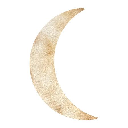 Watercolor beige boho moon, nursery dreams illustration for cards and printの写真素材