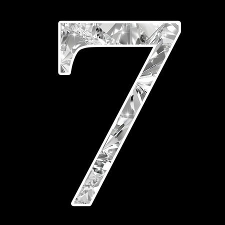 Diamond Number 7, Luxury jewelery symbol, shiny silver number for print and logo designの写真素材