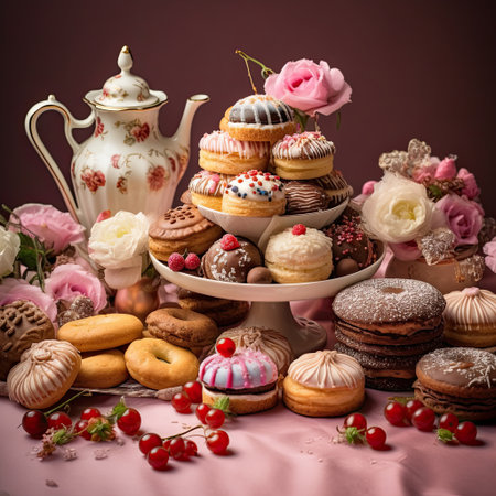 Photo of more sweets and treats for festive background.