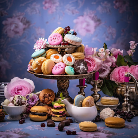 Photo of more sweets and treats for festive background.の写真素材