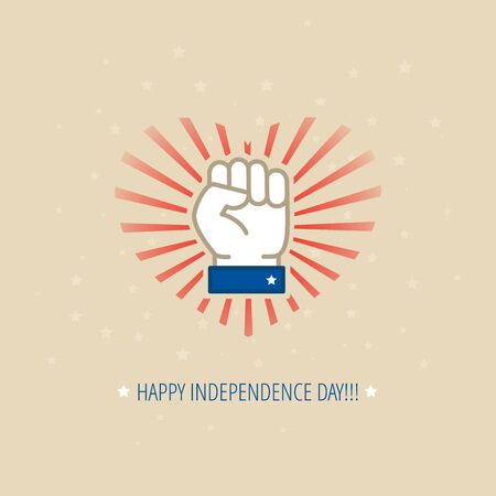 Fourth of July Celebration flat design template for greeting cards, posters and bannersのイラスト素材
