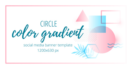 Vector illustration of colorful vivid abstract gradient geometric banner.のイラスト素材