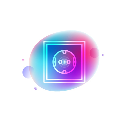 Smart socket neon iconのイラスト素材