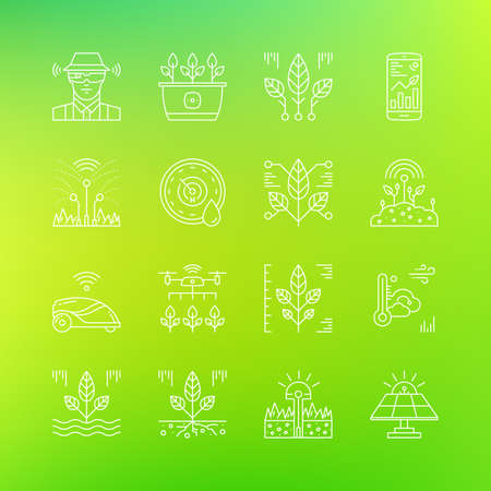 Smart garden hi-tech iconsのイラスト素材