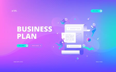 Business plan web bannerのイラスト素材