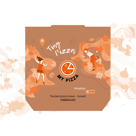 Print design for pizza boxのイラスト素材
