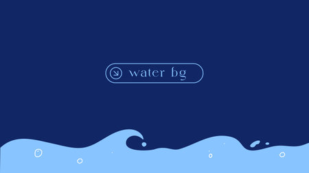 Wave of water blue background. Vector banner or website header template. Horizontal aspect ratio.のイラスト素材