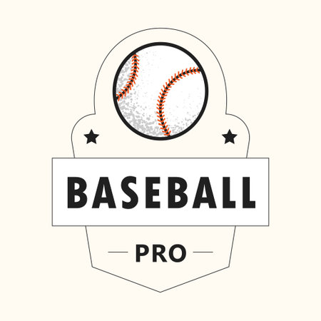 Baseball. Sport badge or label. Modern minimal vector design. Editable stroke.のイラスト素材