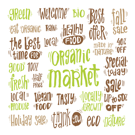 Organic Market Kit Vector Illustrationのイラスト素材