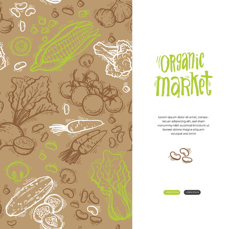 Organic Market Kit Vector Illustrationのイラスト素材