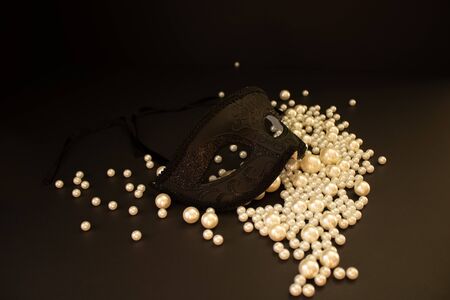 Bunch of multi size pearls on a background.Glamorous pearls milky-way.luxury lifestyle.Holiday...