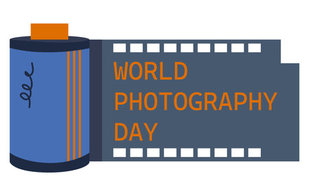 camera film roll with the description world photography day