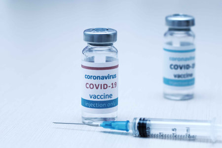 Coronavirus vaccine. The medical covid concept.の写真素材