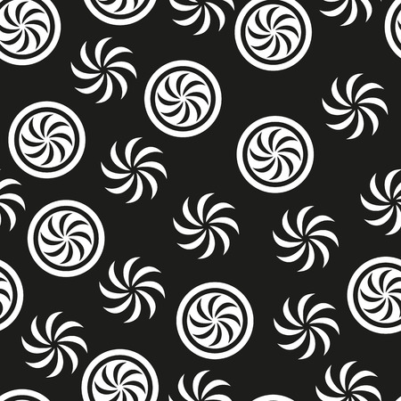 seamless black and white abstract floral pattern.vector illustrationのイラスト素材