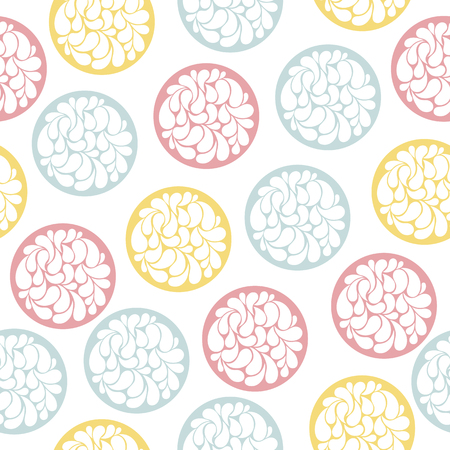 seamless pattern of abstract flowers in a colored circle.vector illustrationのイラスト素材