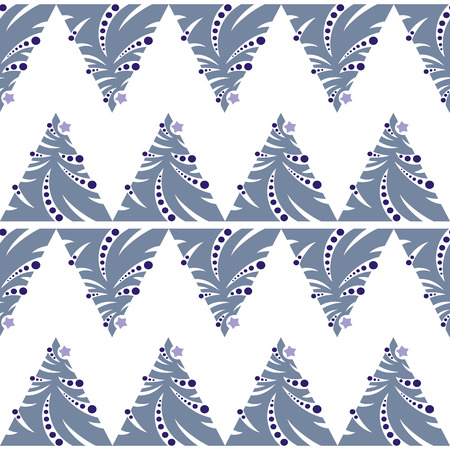 seamless pattern of abstract blue Christmas tree on white background.vector illustrationのイラスト素材