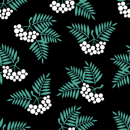 seamless background with Rowan brush on a black background.vector illustrationのイラスト素材