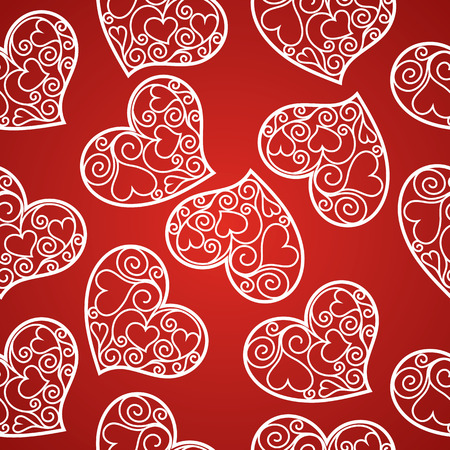 Valentine's day seamless pattern with fishnet hearts.vector illustrationのイラスト素材