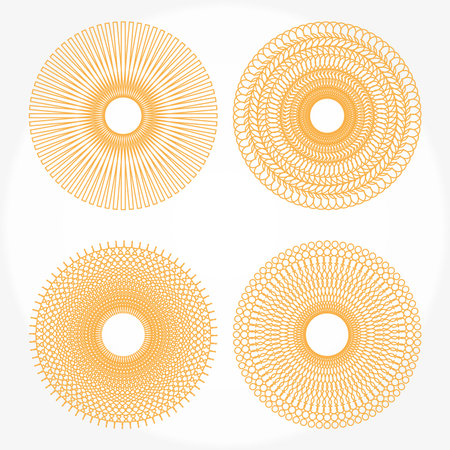 Spirograph patterns on a white backgroundのイラスト素材