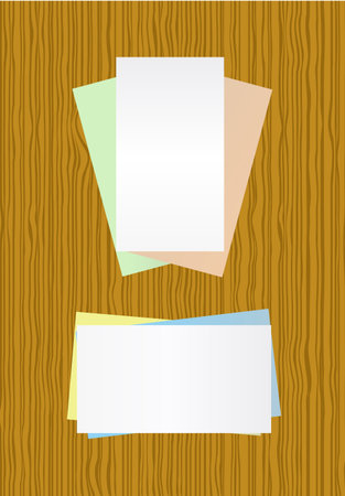 Business card on woodのイラスト素材