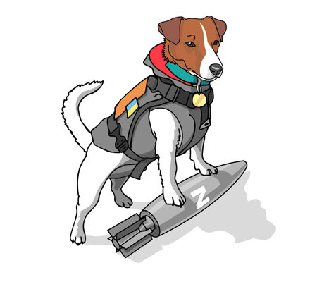 Dog Patron service dog sapper from Ukraineのイラスト素材