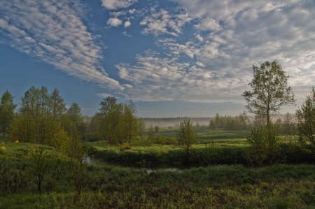river at dawnの写真素材