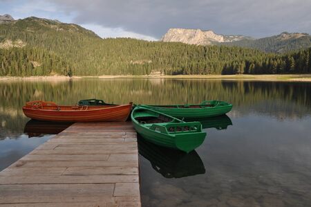 black lake, montenegroの写真素材